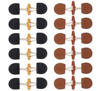 WEBEEDY 12 Sets 2 Colors Toggle Buttons Leather Horn Coat Buttons Sewing on, Brown Black Large Button Vintage Wooden Buttons for Clothing Sweater Jacket Coat Overcoat Decor DIY Sewing Craft, 14cm