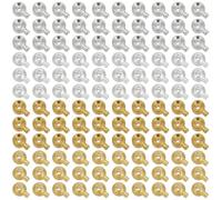 WEBEEDY 120pcs 4 Styles Crimp Beads for Jewelry Making, 18K Plated Spacer Beads 3mm*4.5mm Ball Column Beads for Bracelet Necklace Earring Jewelry Making Supplies, Gold and Silver
