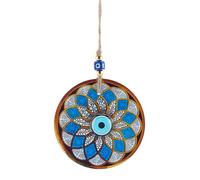 WEBEEDY 12cm Mandala Evil Eye Wall Hanging Floral Design Turkish Evil Eye Hanging Ornament Protection Charm Nazar Amulet for Home Office Door Wall Decor Blessing Housewarming Gift Bring Good Luck