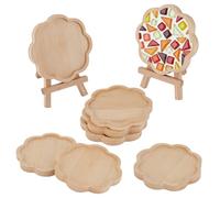 WEBEEDY 14 Pcs DIY Mosaic Bamboo Coasters Flower Shape Fillable Blank Base Trays 3.7 Inch Drinking Cup Coaster for DIY Plate Ornaments Making Crafts Tabletop Planters Protection Home Decor, 9.5 cm