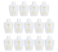 WEBEEDY 14 Pieces Holy Water Bottles 60ml/2.1oz Refillable Gold Cross Plastic Holy Water Bottle with Screw Lid Christian Party Favor Church Supplies