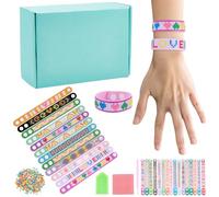 WEBEEDY 14 Sets Diamond Bracelet Making Kit for Adults Beginner Complete DIY Diamond Bracelet Art Kits with Snap Bracelets,5D Resin Diamonds,Plastic Discs,Jelly Gel Squares,Pens,Jewelry Accessories