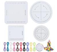 WEBEEDY 15 Pcs Kumihimo Braiding Kit with 4 Styles Square & Round Kumihimo Disks, 10 Colors 100m Wax Thread for Adults Beginners, DIY Braiding Plates Kit for Beading & Bracelet Making Weaving Craft