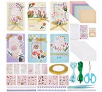 WEBEEDY 15 Sets Card Making Kits DIY Greeting Card Kit with 15 Envelopes,Handmade Flower Thank You Cards DIY Making Material Set for Mother's Day Birthday Wedding Thanksgiving Invitation
