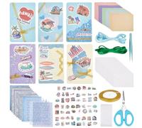 WEBEEDY 15 Sets Greeting Card Making Kits,DIY Blank Cards with 15 Envelopes, Handmade Greeting Cards for Friends Teachers Summer Parties Birthday Vacation Holiday Wedding Thanksgiving Invitation