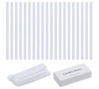 WEBEEDY 150 PCS Candle Extra Wicks White Cotton Core for DIY Candle Making 6 cm Round Braided Candle Wicks Sand Wax Wick Refill Supply Halloween Thanksgiving Christmas Wedding Party Decor