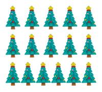 WEBEEDY 16 PCS Christmas Tree Silicone Beads Cartoon Green Tree Shaped Focal Silicone Beads Christmas Loose Beads for DIY Keychain Necklace Bracelet Lanyard Crafts Bag Pendants Jewelry Making