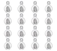WEBEEDY 16 Pcs Embossed Holy Water Bottles 0.5 oz/15ml Empty Glass Portable Holy Water Container Church Blessing Bottles for Easter Halloween Home Wedding Baptism Party Decoration(Silver,Divine Mercy)