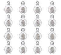 WEBEEDY 16 Pcs Empty Glass Holy Water Bottles 0.5 oz/15ml Embossed Holy Water Container Holder for Easter Halloween Wedding Baptism Party Family Church Decoration(Silver,Immaculate Heart of Mary)