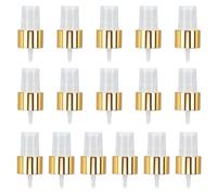WEBEEDY 16 PCS Spray Bottle Tops 24/410 Gold White Sprayer Cap Plastic Nozzle Sprayer Head Replacement Fine Mist Sprayers Pump Caps Reusable Dispenser Spray Nozzle for Perfume Essential Oil, 24mm