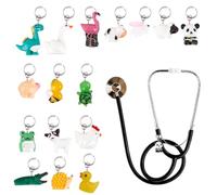 WEBEEDY 16 Styles Animals Stethoscope Charm for Nurse,Cute 3D Stethoscope Jewelry Stethoscope ID Name Tag Accessories Medical Gift for Doctors,Student Nurse,Assistant,Nursing Graduation