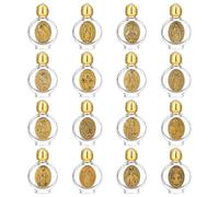WEBEEDY 16 Styles Small Glass Holy Water Bottles Bulk Empty Gold Embossed Holy Water Bottles, 0.5 Floz/15ml Travel Container Church Decor Gifts for Home Wedding Halloween Communion Baptism Favors