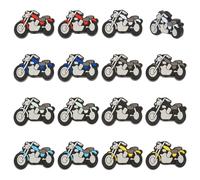 WEBEEDY 16pcs Motorcycle Silicone Focal Beads 8 Colors Cute Cartoon Theme DIY Silicone Beads Soft Flat Spacer Beads for Beadable Pens Bracelets Keychains Jewelry Bag Decor Crafts, Hole: 2mm