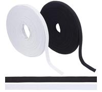 WEBEEDY 2 Colors 20 Yards Cotton Bone Casing 12mm Width Corset Boning Sewing Supplies Bra Cover Underwire Replacement Ribbon for Apparel Making Handmade DIY Crafting Projects (Black & White)