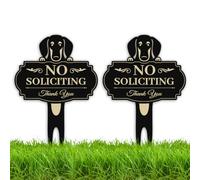 WEBEEDY 2 Pack Cute No Soliciting Sign for House, Funny Dog Shape No Soliciting Garden Signs with Spake, Double Sided Aluminium Weatherproof Yard Signs for Front House Yard Garden Grass, 25x35cm