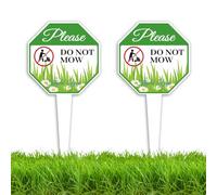 WEBEEDY 2 Pack Do Not Mow Sign for Yard, Double Side Lawn Signs with Spake Weatherproof Aluminium Please Do Not Mow Thank You Yard Sign 15x30cm Outdoor No-Mow Signs for Grass Lawn Garden Decor