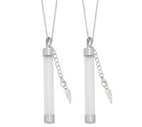 WEBEEDY 2 Pack Pet Urn Necklace for Ashes, Memorial Jewelry with Angel Wing Pendant, Cremation Necklace Keepsake Holder Glass Whisker Keeper for Animal Hair Fur Dogs Cats Loss Memorial Gift