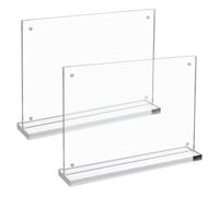 WEBEEDY 2 Pcs Acrylic Dollar Bill Holder Currency Sleeves Frame Business Card Holders Paper Money Clear Acrylic Holder for Collector Dollar Bill Protector for Photo Stamp Display Stand (A5, 21x14.8cm)
