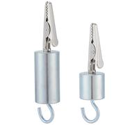 WEBEEDY 2 Pcs Kumihimo Weight with Alligator Clips and Hook, Iron Weighted Beads Weaving Tool for Kumihimo Disk Kit and Paracord Lanyard Bead Craft Bracelet Making, 7.7x2cm, 9.7x2cm