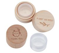 WEBEEDY 2 Pcs My First Tooth and Curl Keepsake Box Set Wood Baby Teeth Fairy Haircut Containter Holder Gift Boxes Storage Case for Newborn Shower Memory Birthday Gift
