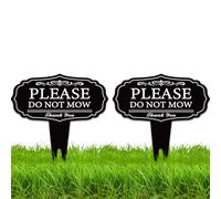 WEBEEDY 2 Pcs Please Do Not Mow Signs with Stake for Yards, 13x13 Inch Double Side Lawn Signs Weatherproof Aluminium Please Do Not Mow Thank You Yard Sign for Grass Lawn Garden Outdoor Use