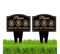 WEBEEDY 2 Pcs Please Keep Off the Grass Sign Double Sided Yard Sign with Stakes, Weatherproof Aluminium Lawn Warning Signs Stay Off Grass Signs for Yard Garden Pack Outdoor Use, 25x35cm