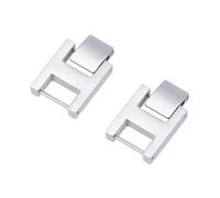 WEBEEDY 2 PCS Silver Watch or Bracelet Fold Over Clasp Stainless Steel Watch Extension Clasp Square Metal Strap Replacement Accessories for Jewelry Making Women DIY Craft, 8.5mm Clasp, 2.4x1.6cm