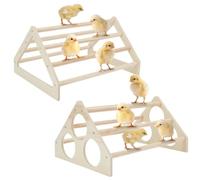 WEBEEDY 2 pcs Wooden Perch for Chickens Chick Roosting Bars Chicken Coop Accessories The Great Triangle and Three Circle Cave Style Pine Wood for Brooder and Coop Enrichment
