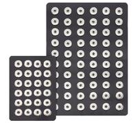 WEBEEDY 2 Size Snap Jewelry Display Stand Hold up to 84 Snap Charms Ginger Buttons 18mm Black Leather Snaps Jewelry Buttons Display Stand(16.9x11.5 cm,29.5x21.1 cm)