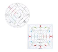 WEBEEDY 2 Styles DND Spell AOE Damage Template D&D Area of Effect Markers Map Grid for Dungeons and Dragons Accessories Tabletop Game Mat Board, Gift for D&D Enthusiast, 22x22 cm/8.7x8.7 Inches