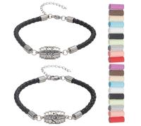 WEBEEDY 2 Styles Essential Oil Diffuser Bracelets with 20 Refill Pads for Women Men, Stainless Steel Retro Adjustable Aromatherapy Bracelet with Leather Wristband Aroma Gift for Christmas Birthday