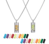 WEBEEDY 2 Styles Essential Oil Diffuser Necklaces with 20 Refill Pads for Women Men, Stainless Steel Aromatherapy Pendant Necklaces Jewelry Gift for Christmas Valentine's Day Mother's Day Birthday