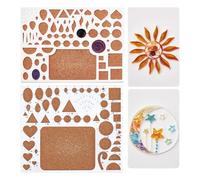 WEBEEDY 2 Styles New Quilling Template Board White Paper Quilling Template Board Plastic Quilling Design Cork Backed Board Work Various Shapes Board Quilling Tools Accessories for DIY Paper Strips
