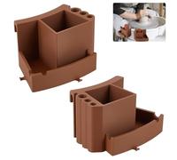 WEBEEDY 2 Styles Pottery Wheel Tool Holder Universal Pottery Wheel Organizer Tools PLA Coffee Ceramic Tool Rack for Home Ceramics Studio Craft Workshop Christmas Decoration,14.6x9x8.5cm