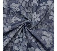 WEBEEDY 2 Yard Denim Fabric by The Yard 150cm Width Floral Jacquard Non Stretch Material Blue Fabric for Jeans Jackets DIY Crafts Hangbag, Purse, Dress, Hats, Home Decoration