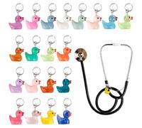 WEBEEDY 20 Colors Adjustable Duck Stethoscope Charms for Nurse Doctor, Lovely Mini Animal Personalized Stethoscope Charm for Peds Nurse Doctor Medical Workers Cute 3D Stethoscope Jewelry Gift