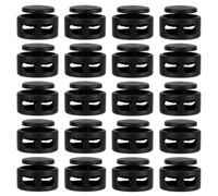 WEBEEDY 20 Pcs 1cm Hole Extra Large Cord Locks Spring Loaded Plastic 2 Hole Cord Locks for Paracord Accessories Rope Tightener Outdoor Gear Repair and DIY Crafting Projects, 3.1x2.4 cm