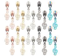 WEBEEDY 20 Pcs 5 Colors Music Note Zipper Pulls Replacements Metal #5 Zipper Pulls Bulk for Purse Backpack Luggage Jacket Nylon Coil Zippers Repair DIY Bag Clothing Craft Making Accessory
