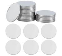 WEBEEDY 20 Pcs Blank Challenge Coins for Laser Engraving 30mm Silver Plated Stainless Steel Coins Heavy Duty Tags for DIY Crafts Jewelry Making Pet ID Tags Travel Commemorative Collection, 2mm Thick