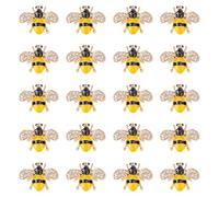 WEBEEDY 20 Pcs Rhinestone Bee Brooch Pins Cute Animal Enamel Lapel Pins Bee Jewelry Brooch Badges Decoration Pin for Women Hats Backpacks Clothing Bags, Fashion Gift for Birthday Anniversary