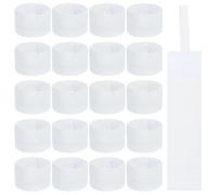 WEBEEDY 20 Pcs White Arm Band Elastic Strap Magic Tape Funeral Mourning Band Adjustable Mourning Rrmbands for Badges Arm Sweat Bands for Football Basketball Sports Supplies, 34x6.9cm/15.33x2.72''