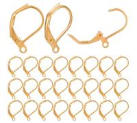 WEBEEDY 200 Pcs Gold Filled Leverback Earring Hooks French Earwire Findings Dangle Ear Wire Findings for DIY Jewelry Making Christmas Mother’s Day Birthday Party Decoration, 0.67x0.43 Inch