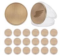 WEBEEDY 20pcs Coin Blanks for Laser Engraving 40mm Iron Antique Bronze Engraving Blanks Metal Coins with Acrylic Protection Box for Blank Challenge Coins DIY Commemorative Collection