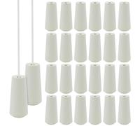 WEBEEDY 24 Pcs Wooden White Blind Pull Cord Knobs, Window Blind Wood Cord Pulls Shade Pull Cord Knobs Drops End for for Home Decor Office Blinds Bedroom Living Room Blinds, 16x6mm