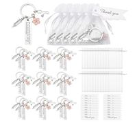 WEBEEDY 24 Sets Nurse Gifts Thank You Keychains Sets with Organza Bag, Flower Charms, Tags, Cute Keychains Bulk Nurse W ppreciation Gifts for Nurses Graduation Hospital Staff Employee Appreciation