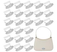 WEBEEDY 24 Sets Silver Metal Handmade Tags with Shim, 4x2cm Alloy Oval Crochet Tags Purse Bag Tote Labels Decoration Tag for Handmade Items Knitting Crochet Crafts Clothes Sewing Projects