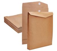 WEBEEDY 25 Pcs A3 Large Expandable Kraft Envelopes Hook-and-Loop Closure Mailing Envelopes Big Document Envelope for Office Documents Office Paper Artwork Business Files