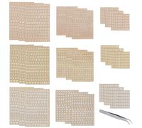 WEBEEDY 27 Sheets Shining Small Letter and Number Stickers with Tweezer 3D Self-Adhesive Metallic Mini Letter Number Nail Stickers for Nail Art, Scrapbooking, Party Wedding Celebrations Home Decor
