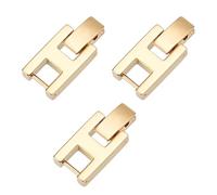 WEBEEDY 3 PCS Watch or Bracelet Fold Over Clasp Stainless Steel Watch Extension Clasp Square Metal Strap Replacement Accessories for Jewelry Making Women Adults DIY Craft,Gold, 4.5mm Clasp, 2.1x1cm