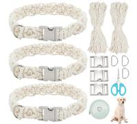 WEBEEDY 3 Sets DIY Dog Collar & Bracelet Making Kit for Adults Beginners, Complete Craft Set with 30m Paracord, Adjustable Pet Collars Kit for Pet Lovers Gift